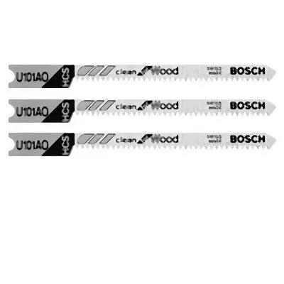 Bosch 3 pieces 2-3/4 Inches 20 TPI Clean Wood U-shank Jig Hacksaw Blades, 2608663894