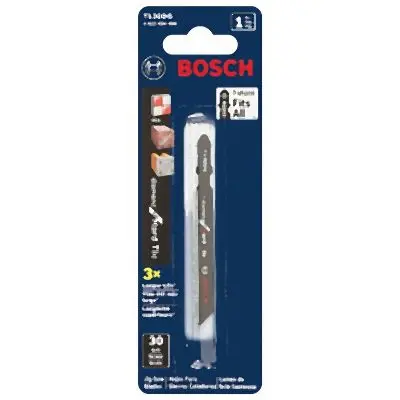 Bosch 1 pieces 3-1/4 Inches 30 Grit Diamond Hard Tile T-Shank Jig Hand Saw Blades, 2610034486
