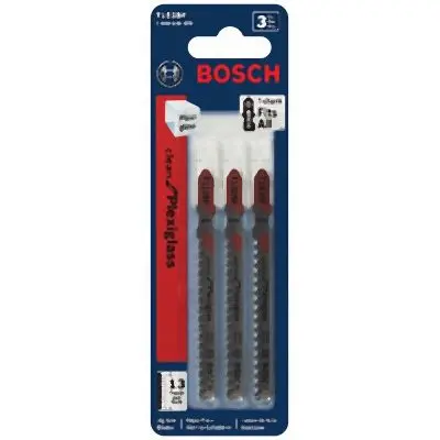Bosch 3 pieces 3-5/8 Inches 13 TPI Clean Plexiglas T-Shank Jig Hacksaw Blades, 2608636808