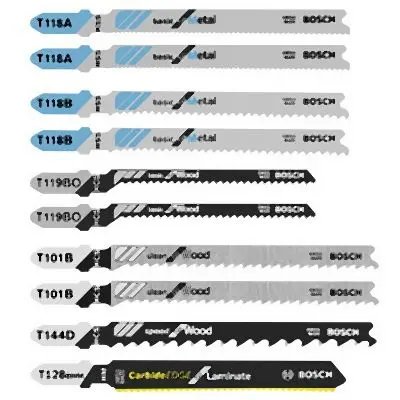 Bosch 10 pieces T-Shank Jig Hand Saw Blade Set, 2607011664