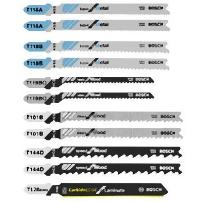 Bosch 11 pieces T-Shank Jig Saw Blade Set, 2607011666