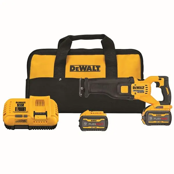 DeWalt Protected FLEXVOLT 60V Max Brushless Cordless Reciprocating Saw Kit 2 Batteries, DCS389X2