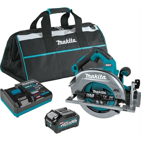 Makita 40V max XGT Brushless Cordless 7-1/4" Circular Saw Kit, AWS Capable, bag, one battery (4.0Ah), GSH01M1
