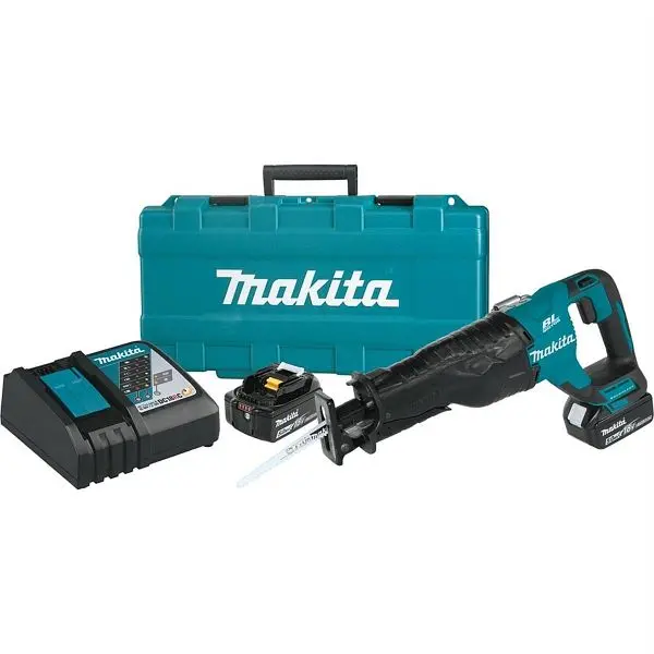 Makita CSA-Approved 18V LXT 5.0 Ah Brushless Cordless Reciprocating Miter Saw Kit, XRJ05T