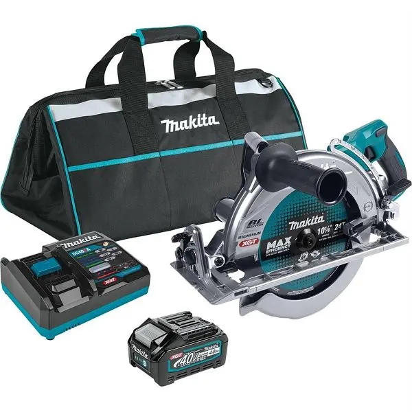 Makita High-Quality 40V max XGT Brushless Rear Handle 10-1/4" Circular Saw Kit, AWS Pipe Capable, bag, one battery (4...