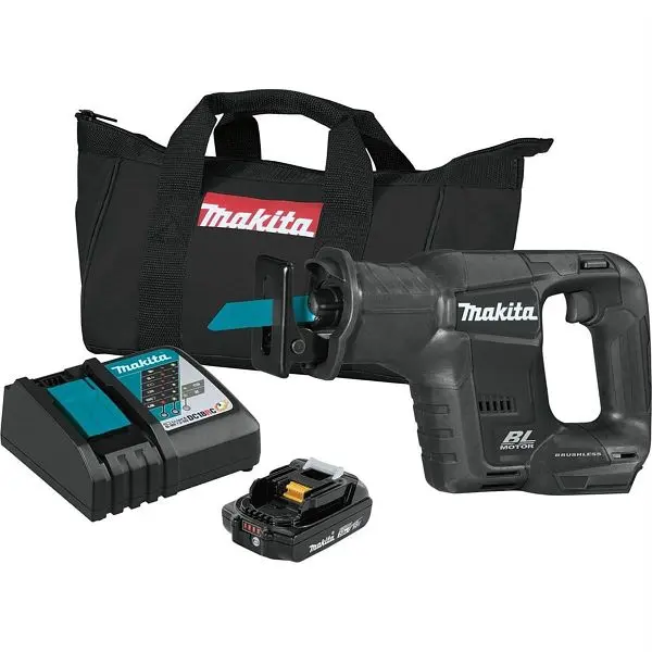 Makita Scratch-Resistant 18V LXT 2.0 Ah Sub-Space-saving Brushless Cordless Reciprocating Saw Kit, XRJ07R1B