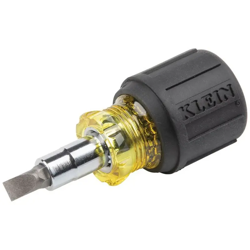 Klein Tools 32561 Multi-Bit Screwdriver, 1/4, 5/16 Drive, 3-1/4 OAL, Polycarbonate Handle, Cushion-Grip Handle