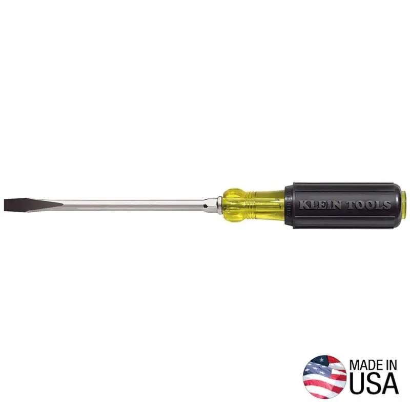 Klein Tools 602-6 Screwdriver, 5/16 Drive, Keystone Drive, 10-15/16 OAL, 6 L Shank, Rubberized Handle