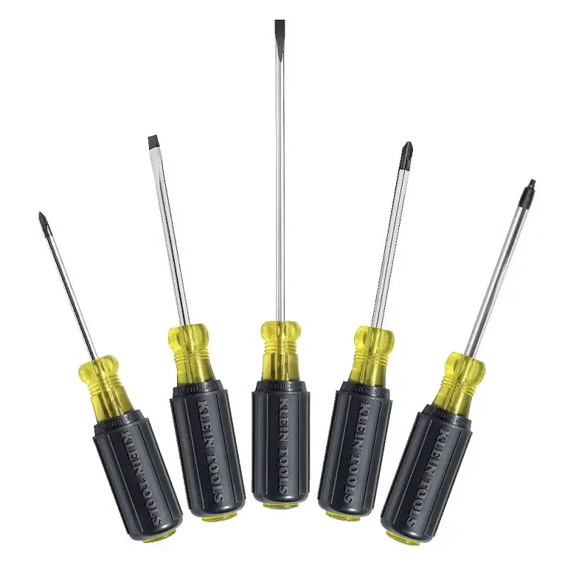 Klein Tools 85445 Screwdriver Set, 5-Piece, Hardened, Chrome