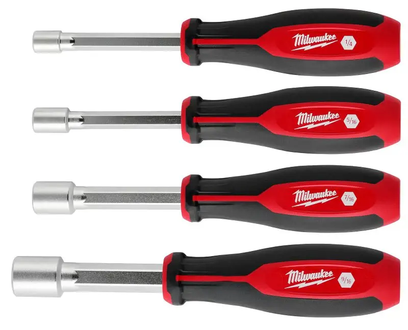 Milwaukee HollowCore Series 48-22-2444 Nut Driver Set, 4 -Piece, Polypropylene/Steel, Ruby