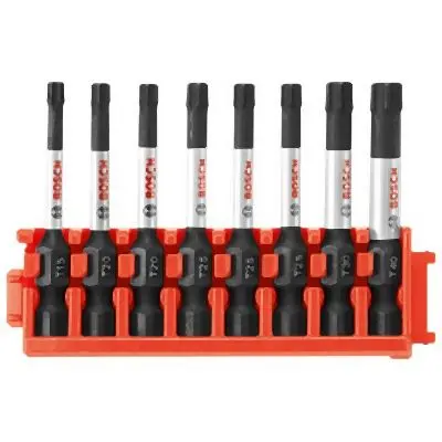 Bosch Chemical-Resistant 8 pieces Torx® 2 Inches Power Bit Fastener Clip, 2610046099