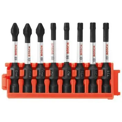 Bosch 8 pieces Selection 2 Inches Power Bit Fastener Clip, 2610046101