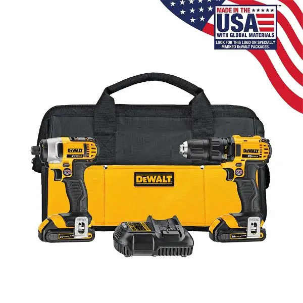 DeWalt 20V Max Lithium Ion Space-saving Drill/Driver/Impact Driver Combo Kit (1.5 Ah), DCK280C2