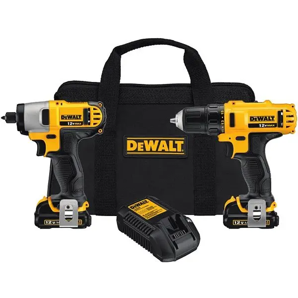 DeWalt 12 V Max Cordless Li-Ion Power Drill/Driver/Impact Driver Combo Kit, DCK211S2
