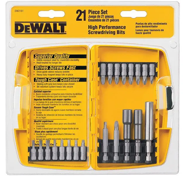 DeWalt 21 Pieces Screw Driving Set Tough Case, DW2161