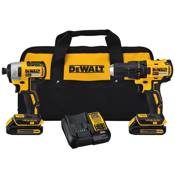 DeWalt Plug-and-Play 20V Max Space-saving Brushless Drill Driver and Impact Kit, DCK277C2