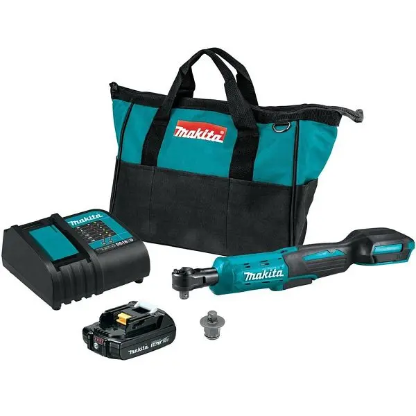 Makita 18V Lithium-Ion Cordless 3/8" / 1/4" Square Drive Ratchet Kit (2.0Ah), XRW01SR1