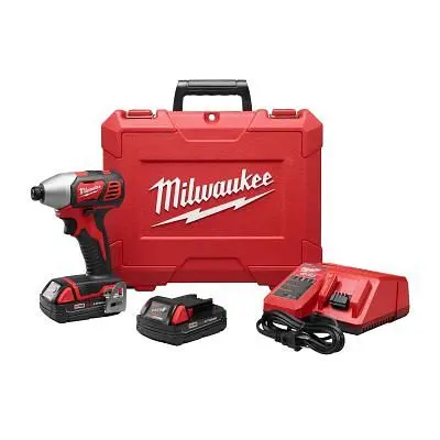 Milwaukee M18 1/4" Hex Impact Driver (2) Battery Kit, 2656-22CT