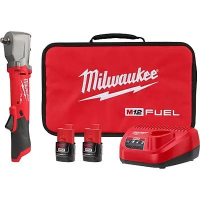 Milwaukee Serrated M12 Fuel 1/2" Right Angle Impact Wrench Kit, 2565-22