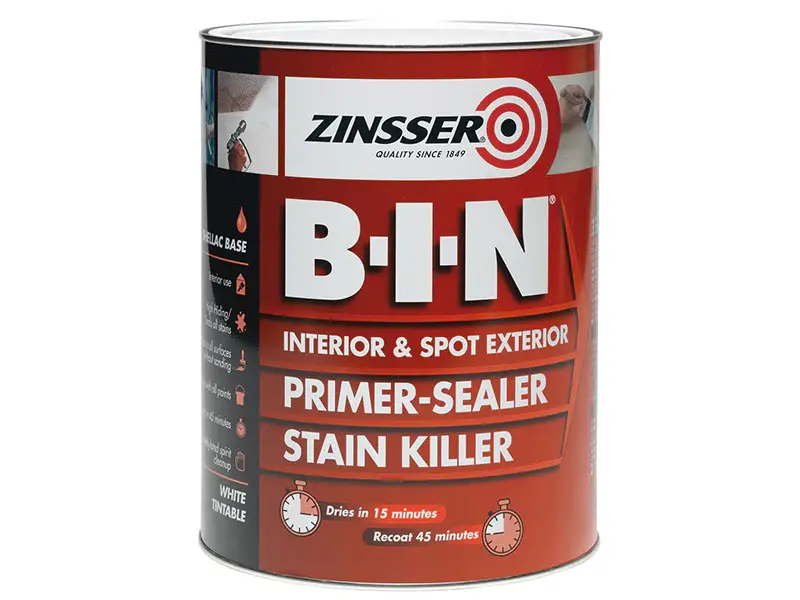 High-Traffic Floor Zinsser B.I.N Primer, Sealer & Stain Killer Paint Ivory 5 litre