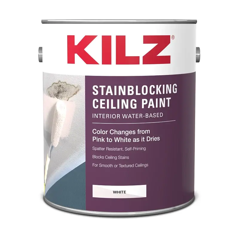Kilz 68041 Ceiling Paint, White, 1 gal, Can, Withstands: Spatter, Water Base
