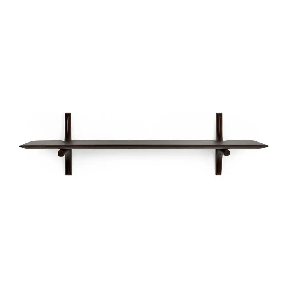Pi 1 Shelf Wall Shelf - Dark Chestnut Varnished Mahogany
