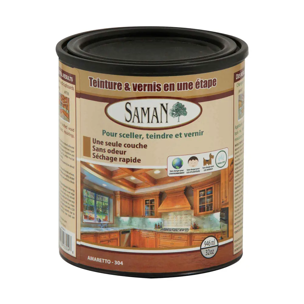 Amaretto One Step Wood Stain and Varnish, 946 ml