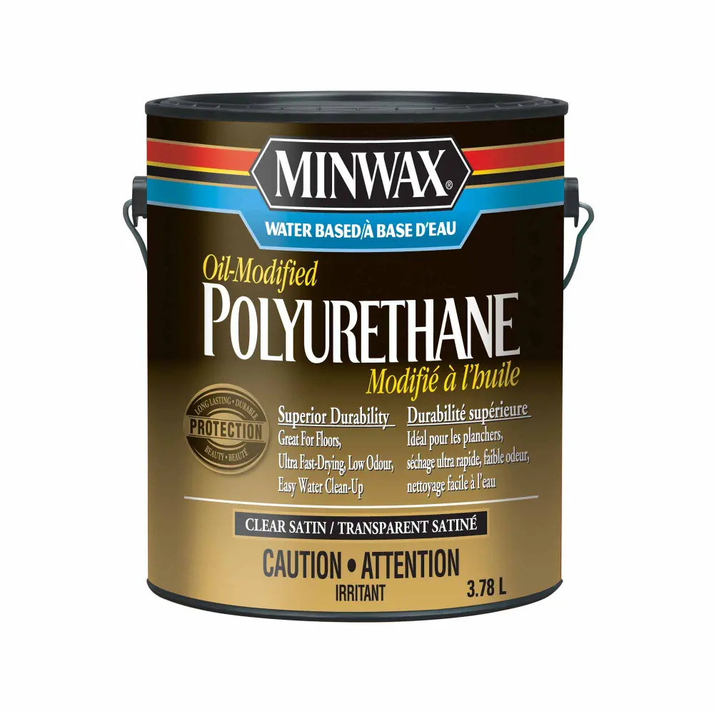 Minwax Water Based Oil-Modified Polyurethane Satin Lucid, 3.78 L