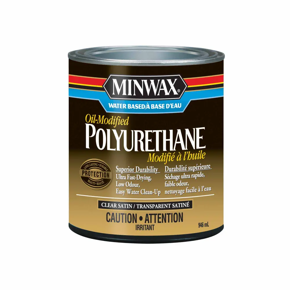 Minwax Water Based Oil-Modified Polyurethane Satin Glass-like, 946 ml