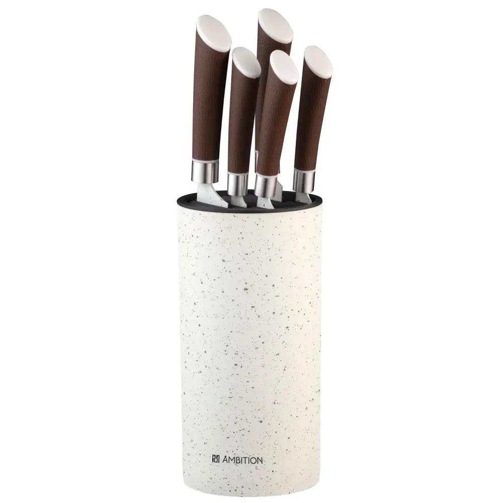 Nature 6-piece block knife adjust AMBITION, non-stick coating