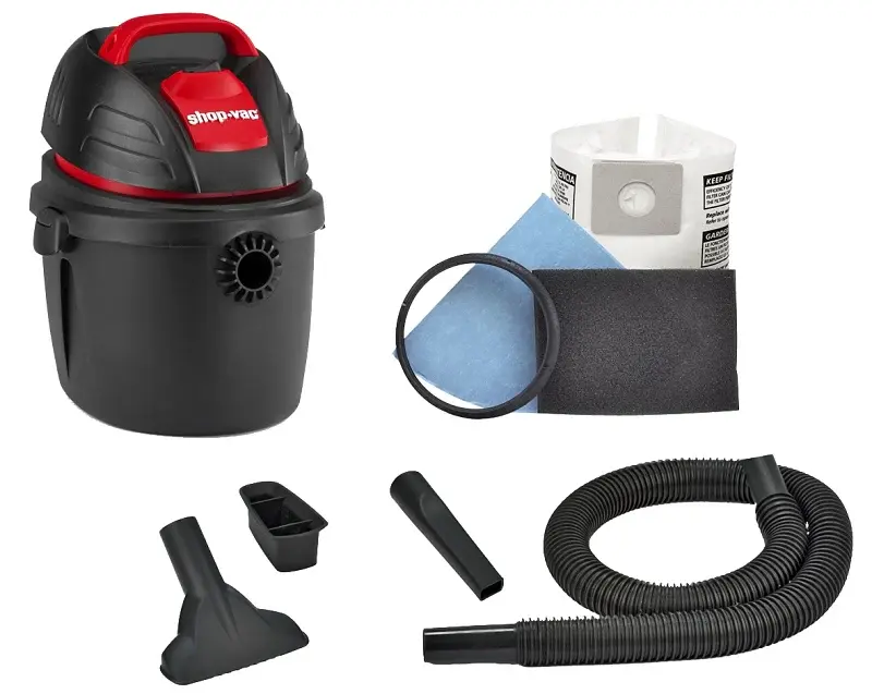 Shop-Vac 9303511 Wet/Dry Vacuum, 2.5 gal Vacuum, 60 cfm Air, 2.5 hp, 120 VAC, Onyx Housing | Cordless | Lightweight