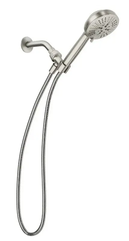 Moen HydroEnergetix Series 200H0SRN Handheld Shower, 1/2 Connection, 1.75 gpm, 8-Spray Function, Polycarbonate