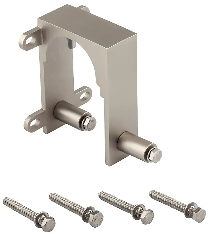 National Hardware N187-102 Bypass Bracket, Sliding Door, Chromed, Satin Nickel Easy Rekey