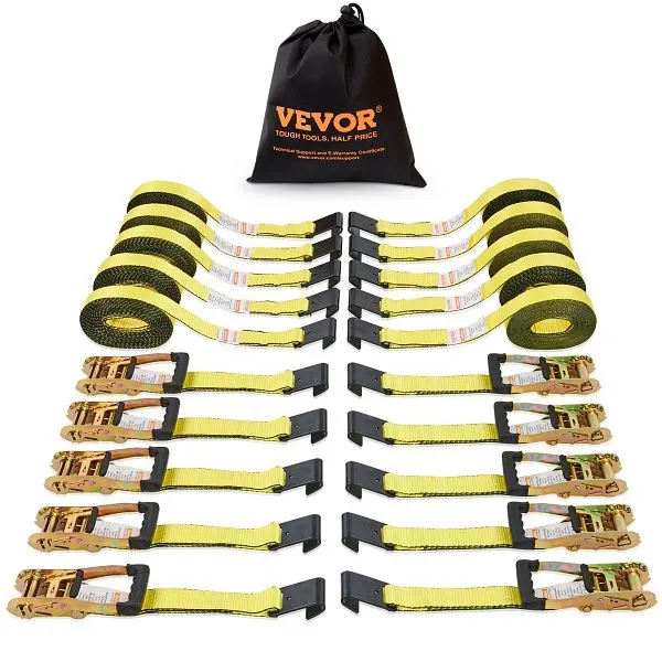 VEVOR Ratchet Tie Down Straps, 10000 lb Break Durability, Set 10, PGJLDPG2X30107B63V0