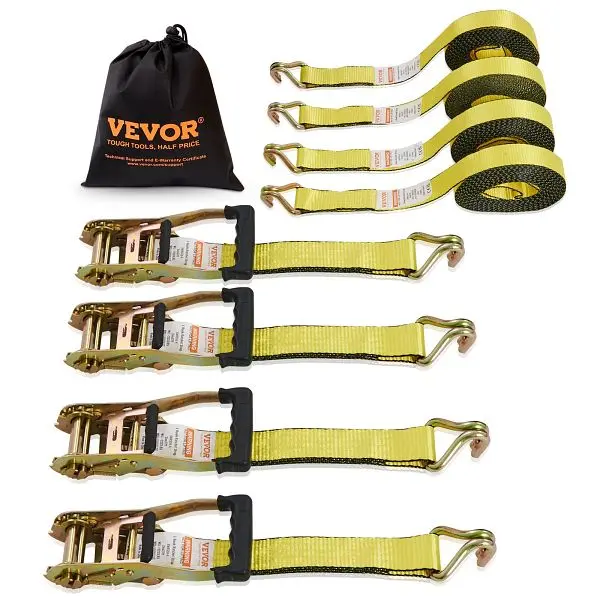 VEVOR Ratchet Tie Down Straps, 10000 lb Break Durability, Pack 4, SGJLDSGJ2X274K91FV0