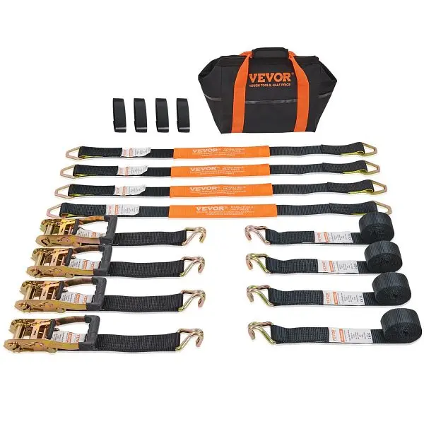 VEVOR Ratchet Tie Down Straps, 11128 lb Break Durability, Pack 4, SGJLDSGJ2X843LBALV0