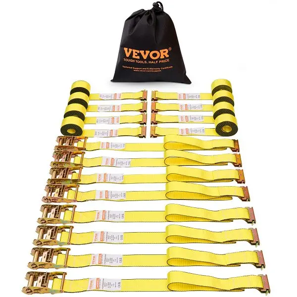 VEVOR Regular Ratchet Tie Down Straps, 4400 lb Break Durability, Collection 8, JLDJETRACK2X1CSXCV0