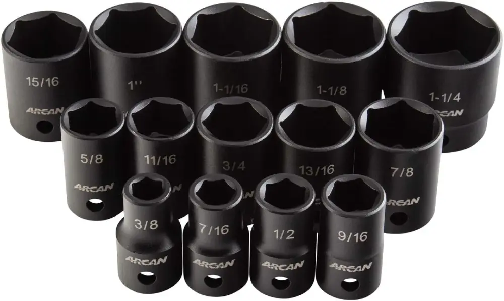 Arcan Professional Tools AS21214S 14Pc Metric Shallow Impact Socket Place 1/2" Drive