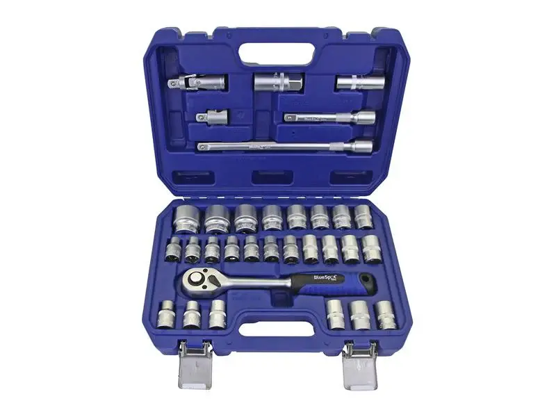 BlueSpot Tools 1/2in Hex & 12 Point Socket Adjust, 32 Piece