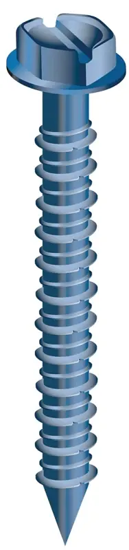 Cobra Anchors 680T Screw, 1/4 Thread, 1-1/4 L, Hex, Socket Drive, Hardened, Fluorocarbon-Coated, 100 PK