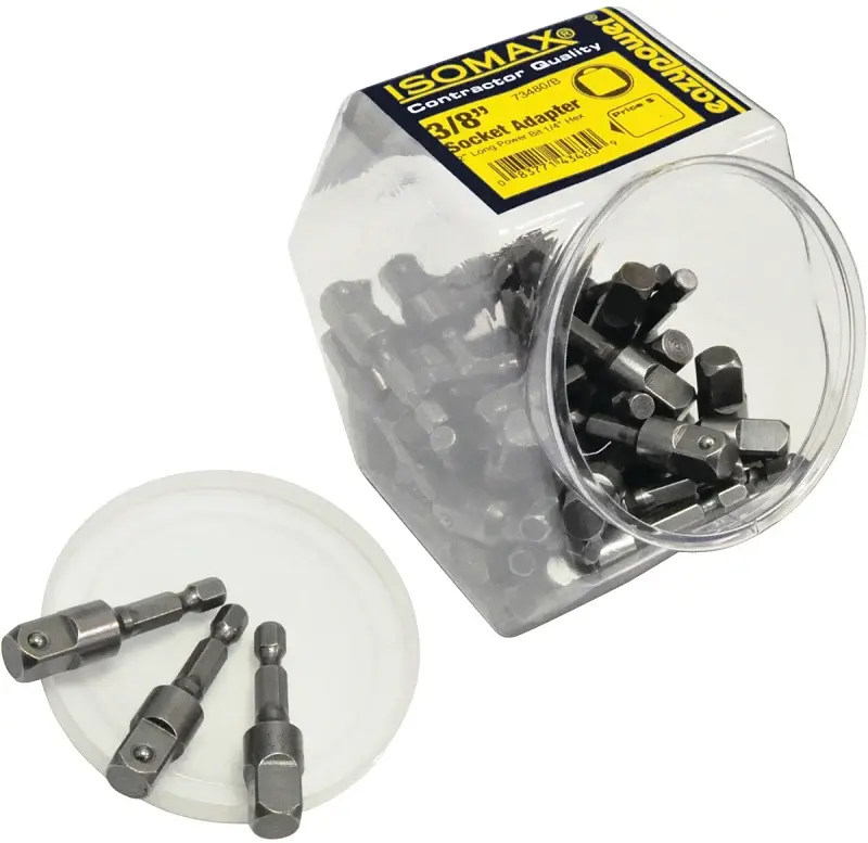 Eazypower 00480 Socket Adapter, 3/8 Drive, Square Drive, 2 L, Metal