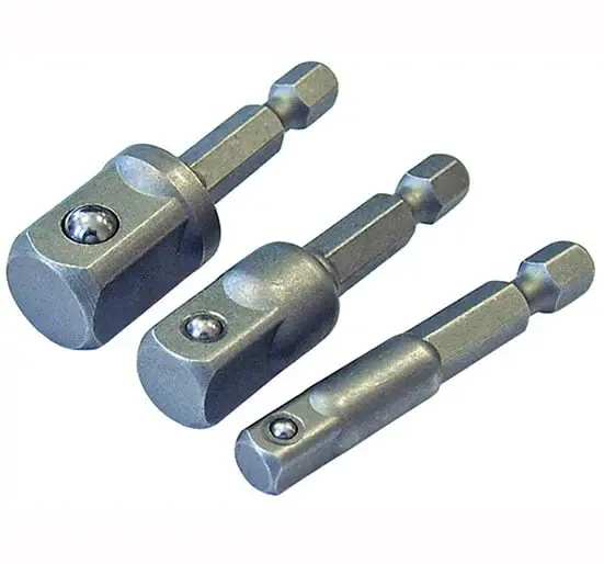 Faithfull Hex to Square Drive Adaptor 3 Piece Place - 3 Piece Set