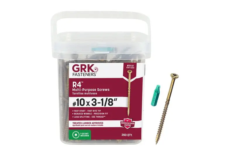 GRK Fasteners R4 01137 Framing Screw, #10 Thread, 3-1/8 L, Star Drive, Alloy, Climatek, 350 PK