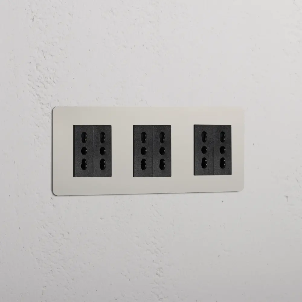 Kew Triple 6x Bipasso Socket - Polished Nickel | Midnight