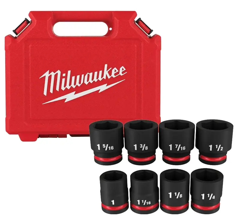 Milwaukee 49-66-7017 SHOCKWAVE Impact Duty Series Socket Set, Includes: 1-1/2 Regular SAE Sockets and Storage Case