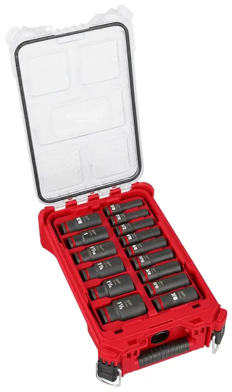 Milwaukee SHOCKWAVE Impact Duty Series 49-66-6802 Socket Set, Shiny metal Molybdenum Steel, 15-Pieces