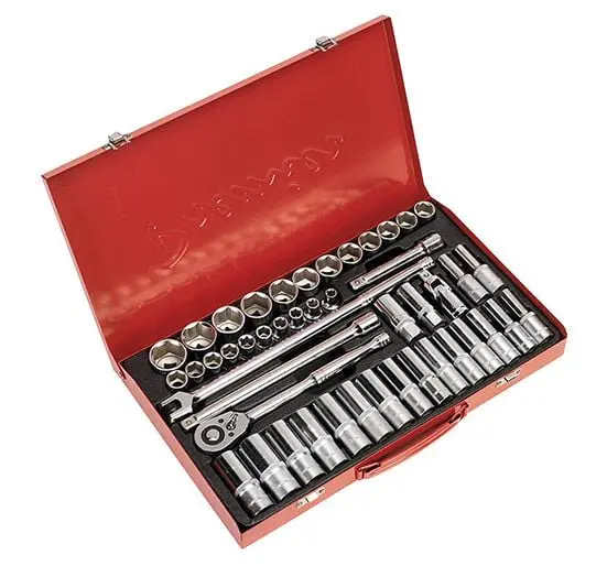 Sealey AK6941 Socket Adjust 46pc 1/2in Sq Drive 6pt WallDrive - Metric - Socket Sets