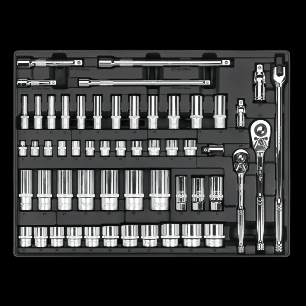 Sealey TBT31 Tool Tray Socket Place 55pc 3/8" & 1/2"Sq Drive