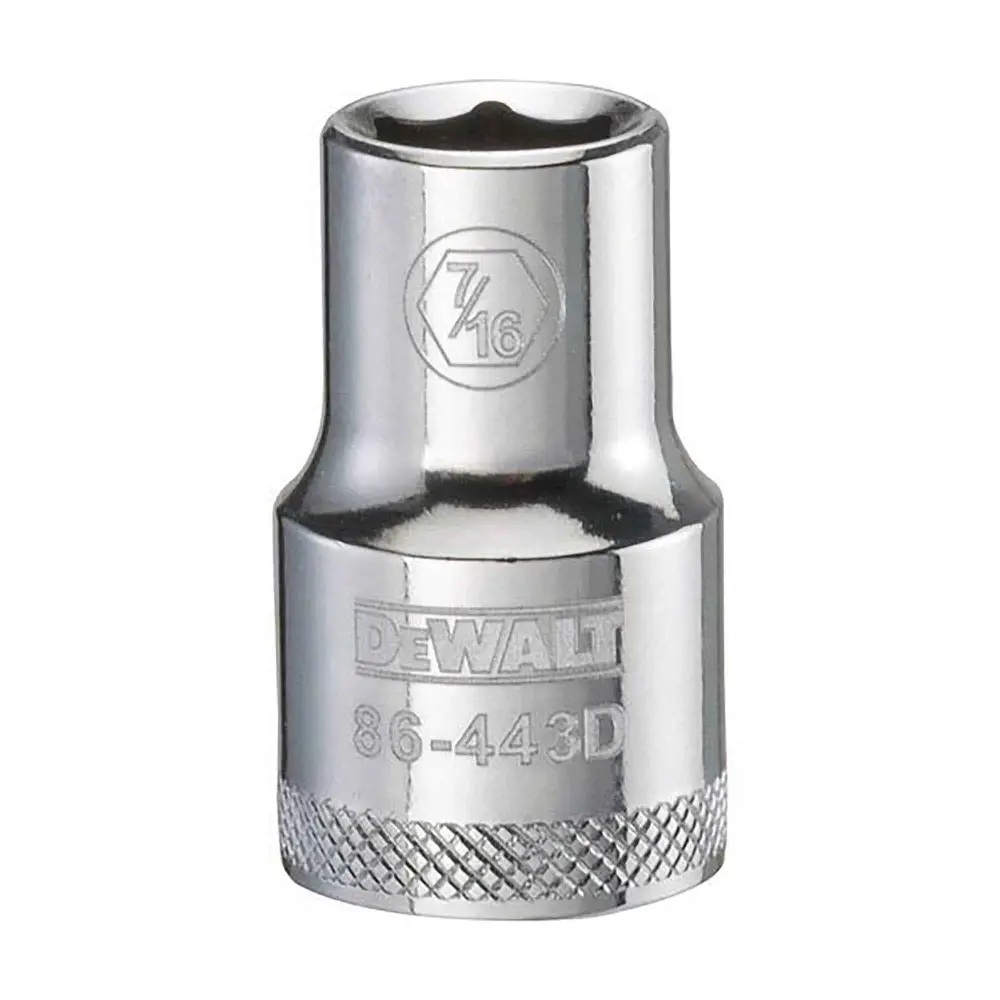 1/2" Square Drive Brief Standard Socket 6 Points, 7/16"