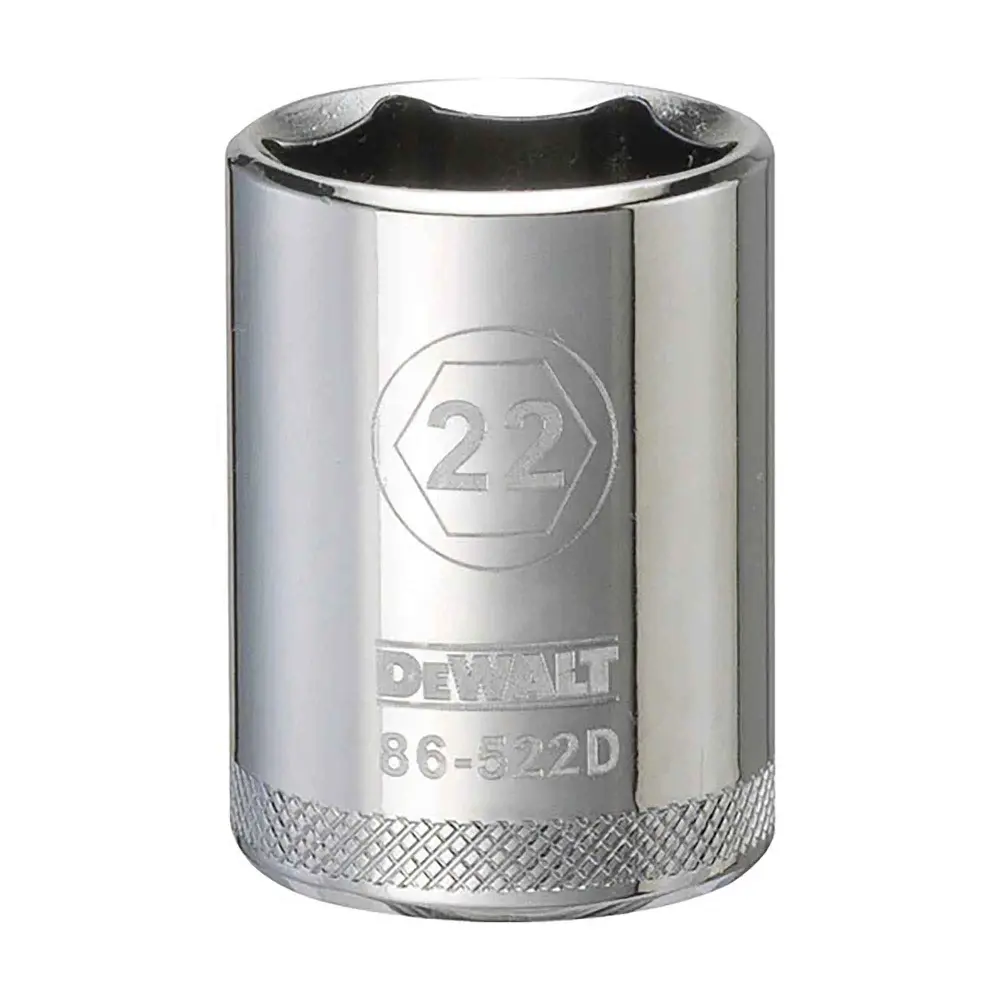 1/2" Square Drive Brief Standard Socket 6 Points, 22 mm
